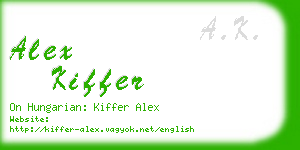 alex kiffer business card